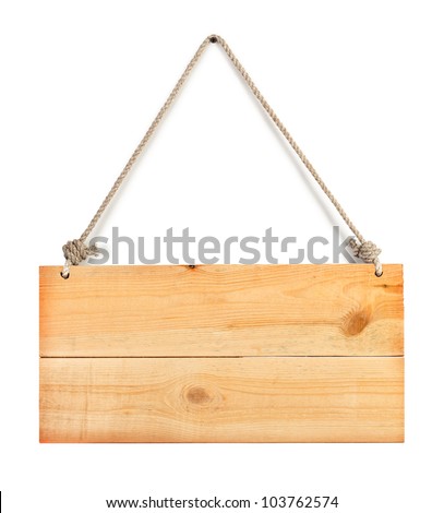 blank wood sign board with space for text isolated on white