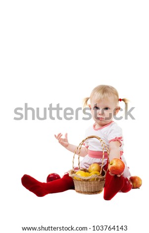 child with apples