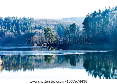 A sunny day on Rur lake in the national park Eifel