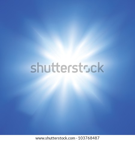 Sunshine in the blue sky - Vector EPS10