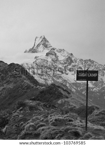 Mardi Himal High Camp, famous Fish Tail mountain, Machapuchare