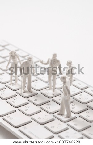 Personal computer and miniature people