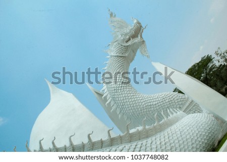 Statue of Naga , Serpant statue, white serpant