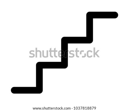 Staircase, stairs or stairwell sign line art vector icon for print