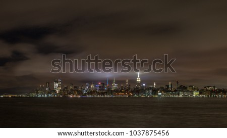 The buildings and skyline of New York City.