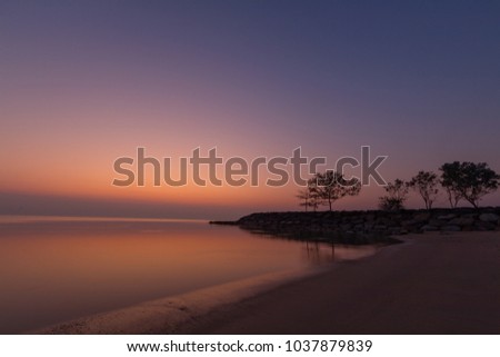 before sunrise at the sea beach