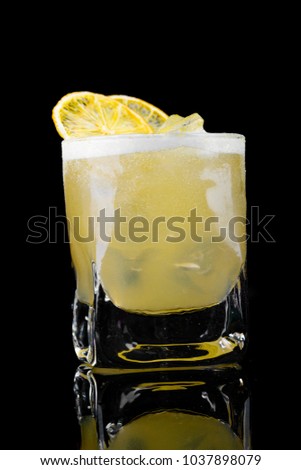 alcoholic cocktail on a black background with insulation