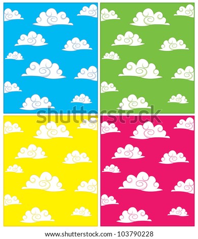 Set of cloud backgrounds