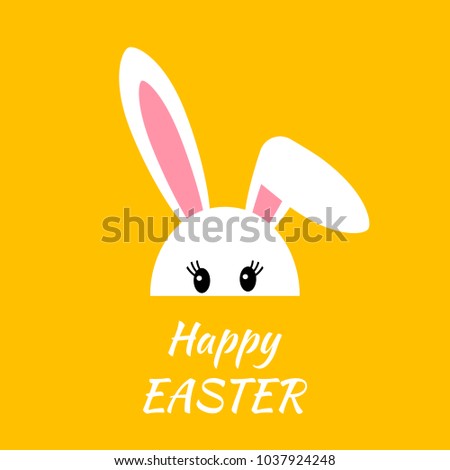 Easter bunny in a cartoon style. greeting card or poster. Vector illustration. concept of spring and Easter holidays