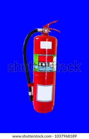 fire extinguisher isolated on blue background