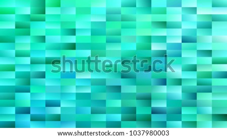 Abstract geometrical rectangle background - gradient vector mosaic graphic design from cyan rectangles