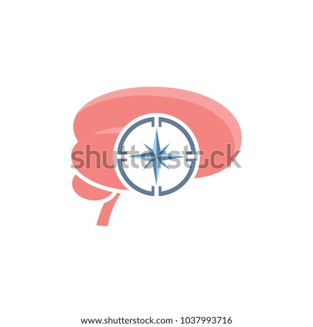 Compass Brain Logo Icon Design