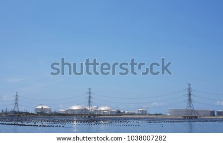 Coal-fired power plant with beautiful sky