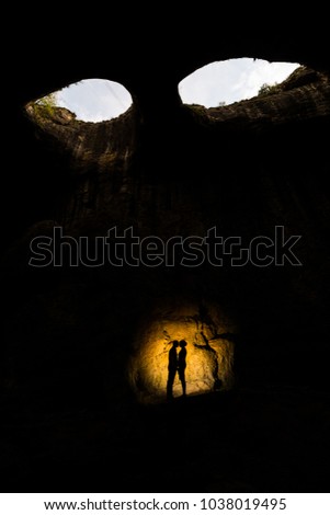 The Eyes of God "Prohodna" cave near Karlukovo village Royalty-Free Stock Photo #1038019495