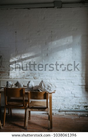 chair cafe sun on the wall