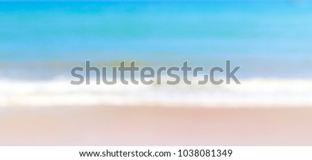 blur picture background of tropical beach clear water sea wave and white sand  
