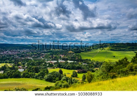 A walk in July along box hill in surrey north downs south east England Royalty-Free Stock Photo #1038088933