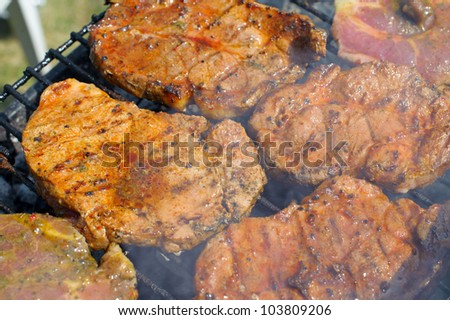 steak on the BBQ