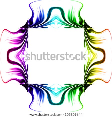 Abstract glow frame background with fire flow