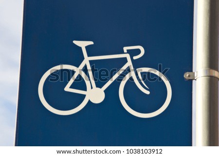 Bicycle sign outdoors