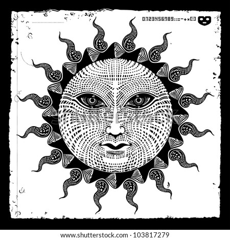 sun original woodcut