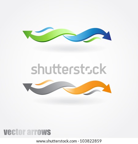 Vector arrows. Illustration in two colors