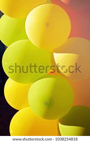 Decoration of colorful balloons, note shallow depth of field