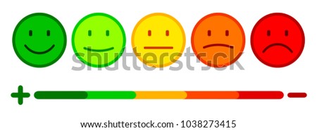 Valuation by emoticons, set smiley emotion, by smilies, cartoon emoticons - stock vector Royalty-Free Stock Photo #1038273415
