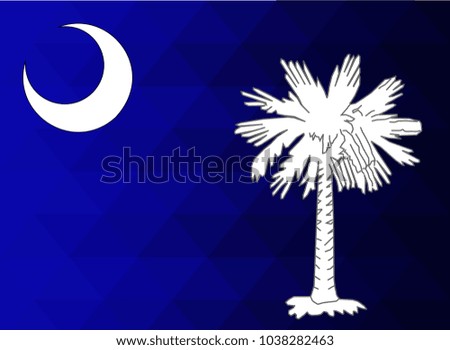 Mosaic style South Carolina State Flag, vector illustration.