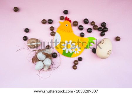 Easter eggs and hen