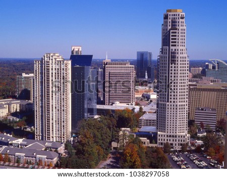 Cityscape of Buckhead location in the City of Atlanta, Fulton County, Georgia
