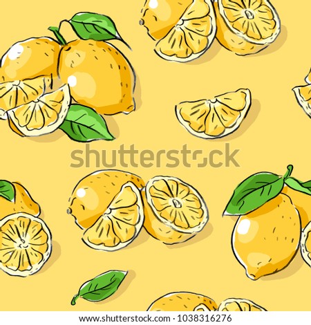 Seamless pattern with lemon