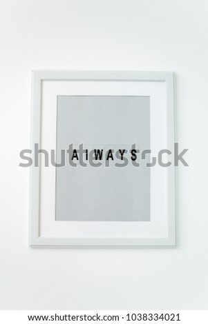 poster frame at a wall whis text always - background with space for text