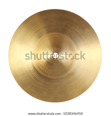 Backside of splash cymbal isolated on white background Royalty-Free Stock Photo #1038346450
