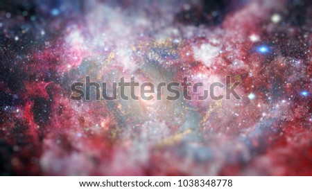 Dreamscape galaxy. Science fiction art with small DOF. Elements of this image furnished by NASA.