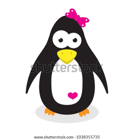 cute cartoon penguin girl