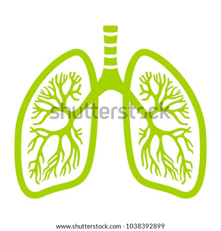 Green lungs vector icon illustration isolated on white background Royalty-Free Stock Photo #1038392899