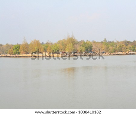 Bamboo rafts at Huay Tueng Tao reservoir in Chiangmai ,Thailand
