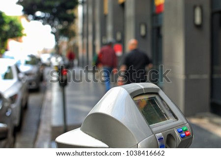 The parking meters of downtown Los Angeles.