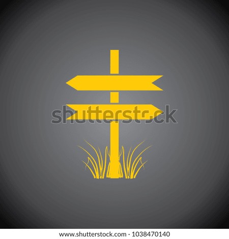 Blank Road Sign icon on black background.