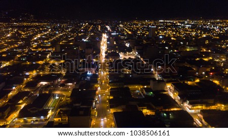 Aerial View of San Jose Costa Rica at Night 