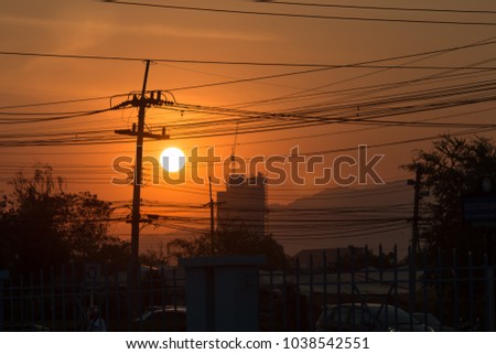 Orange light in the sunset time.