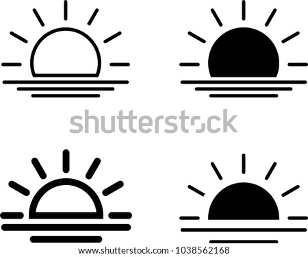 Sunrise Icon, Sun Rise Vector Art Illustration
