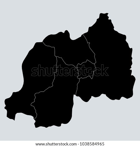 Black Flag Map of Rwanda