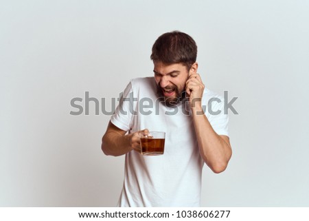 light background, man, drink                            