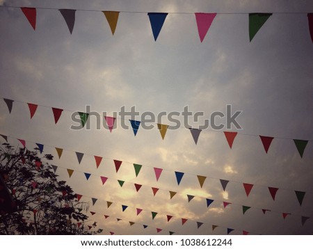 Party background with flags