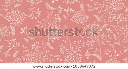 Floral vintage seamless pattern. Pink and white. Oriental style. Vector illustration art. For design textiles, paper, wallpaper. Royalty-Free Stock Photo #1038649372