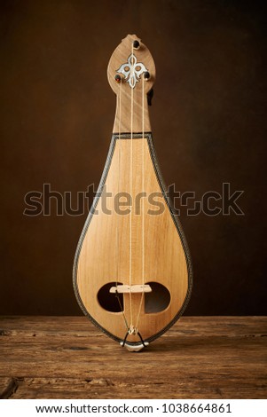 Traditional Greek instrument politiki lyra or classical kemence Royalty-Free Stock Photo #1038664861