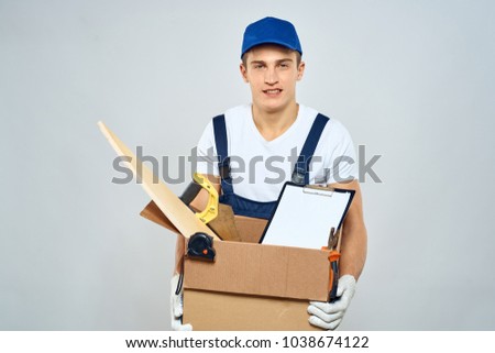 man, courier, building                            