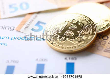 The coin of crypto currency bitcoin